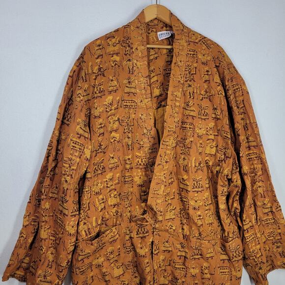 Vtg Chicos Shawl Cardigan Womens Medium Kimono Lagenlook Cottagecore Art To Wear - Picture 3 of 12